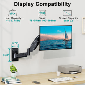 Single Monitor Wall Mount For 17"-32" Monitors MUA2007