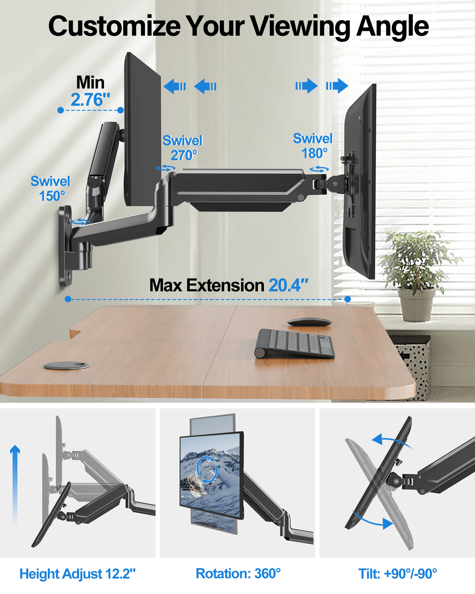 Dual Monitor Wall Mount for 2 Max 32'' Monitors MUA2004