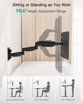 Rotate Swivel Computer Monitor Wall Mount for 13-32 Inch Monitors MUA2013-PR