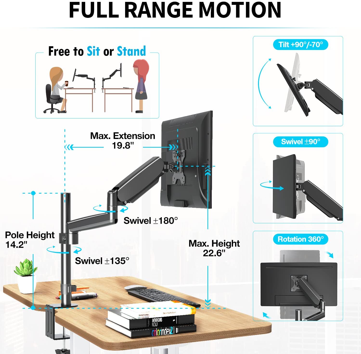 Single Monitor Desk Mount for 17''-32'' Monitors MUA0025