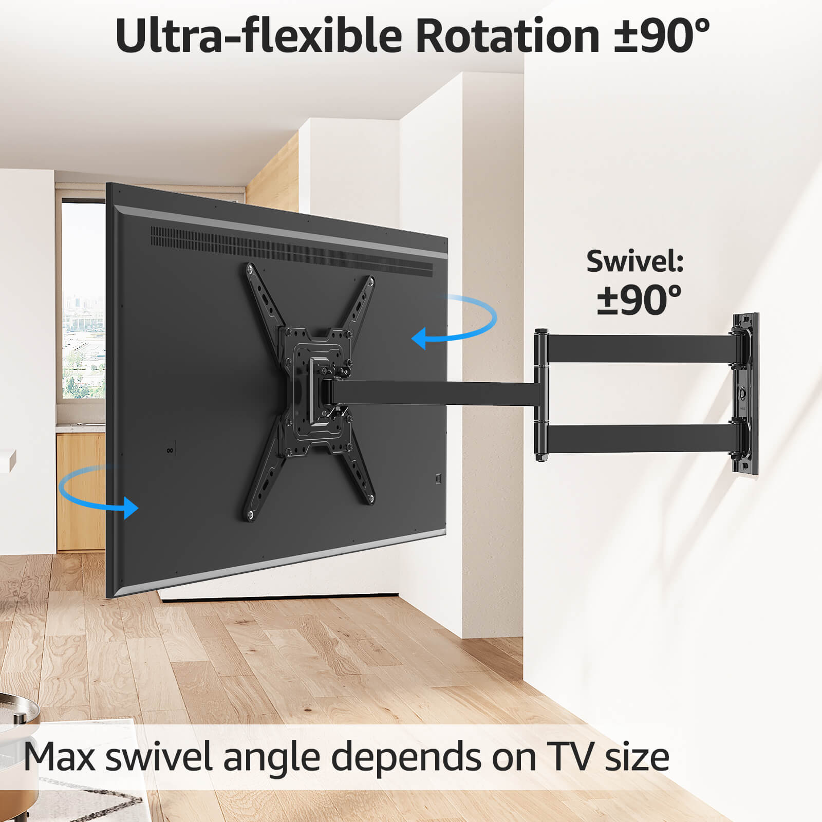 Full Motion Corner TV Wall Mount For 32"-65" TVs MUT0075