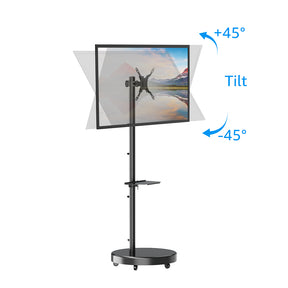 Mobile Monitor TV Base Stand Height Adjustable TV Trolley Cart for 17"-43" TVs MUT1101-A