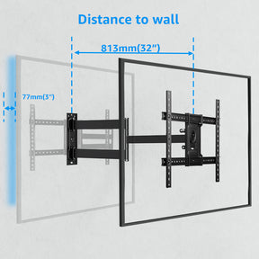 TV Base Full Motion TV Wall Mount Long Arm TV Holder 42-75 Inch V460
