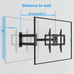 TV Base Full Motion TV Wall Mount Long Arm TV Holder 42-75 Inch V311