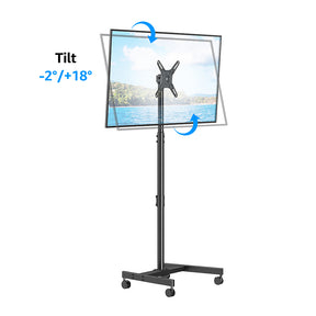 Height Adjustable Display Floor TV Stand Cart for 13''-42'' TVs MUT1119-S