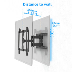 TV Mount Wall Full Motion Bracket  Hold up to 60kg/132lbs 37-90 Inch S640-24