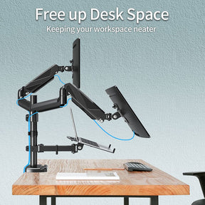 Dual Monitor and Laptop Stand for 13''-32'' Monitors and 10''-17'' Laptop MUA4005