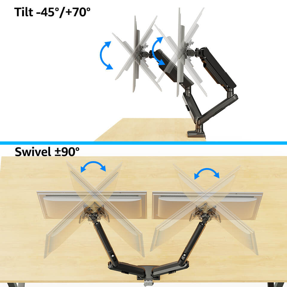 Freelift Pro Dual Monitor Desk Mount for 13''-34'' Monitors MUA8012B