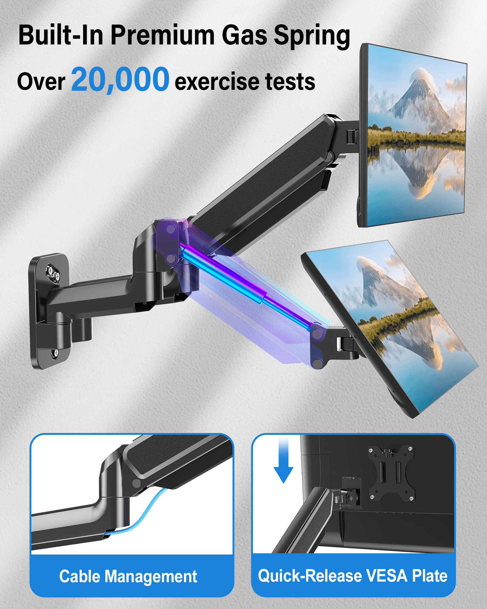 Dual Monitor Wall Mount for 2 Max 32'' Monitors MUA2004