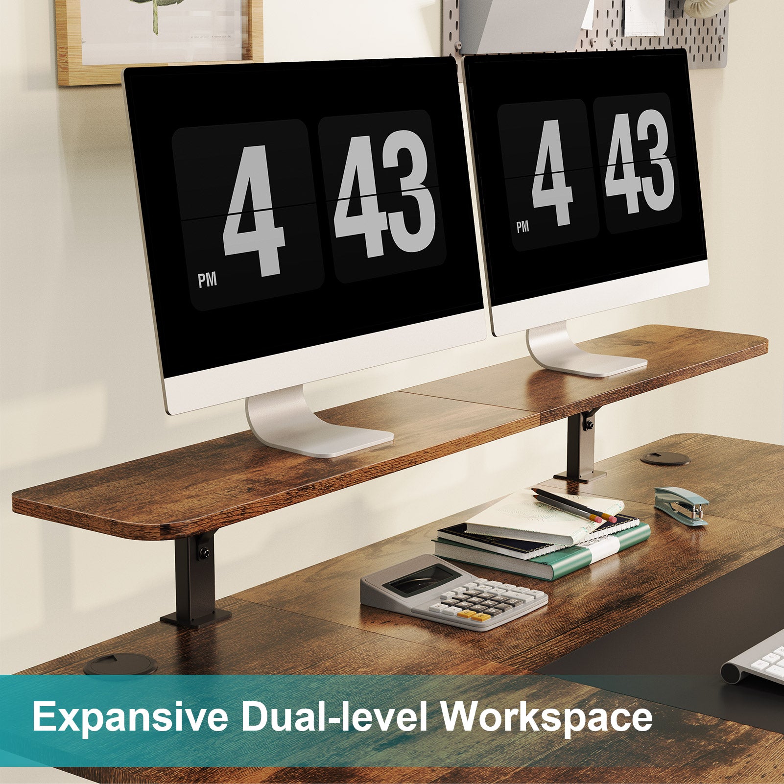 Dual Motor Electric Standing Desk 2-Tier Height Adjustable Stand Up Desk MUD2124
