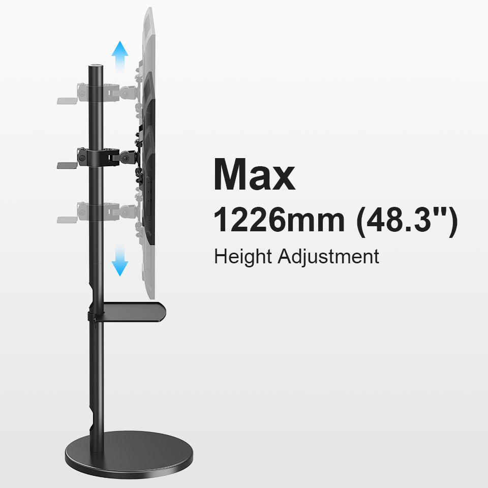 Freelift Monitor Floor Stand White/Black Bracket LCD TV Mount&Cart For Live With Pallet