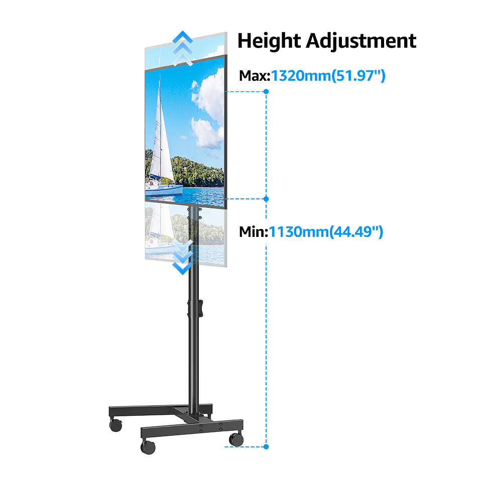 Height Adjustable Display Floor TV Stand Cart for 13''-42'' TVs MUT1119-S