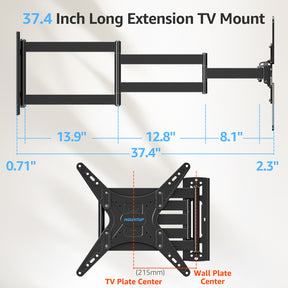 Outdoor Long Arm TV Wall Mount for 26''-65'' TVs MUT0047-OD