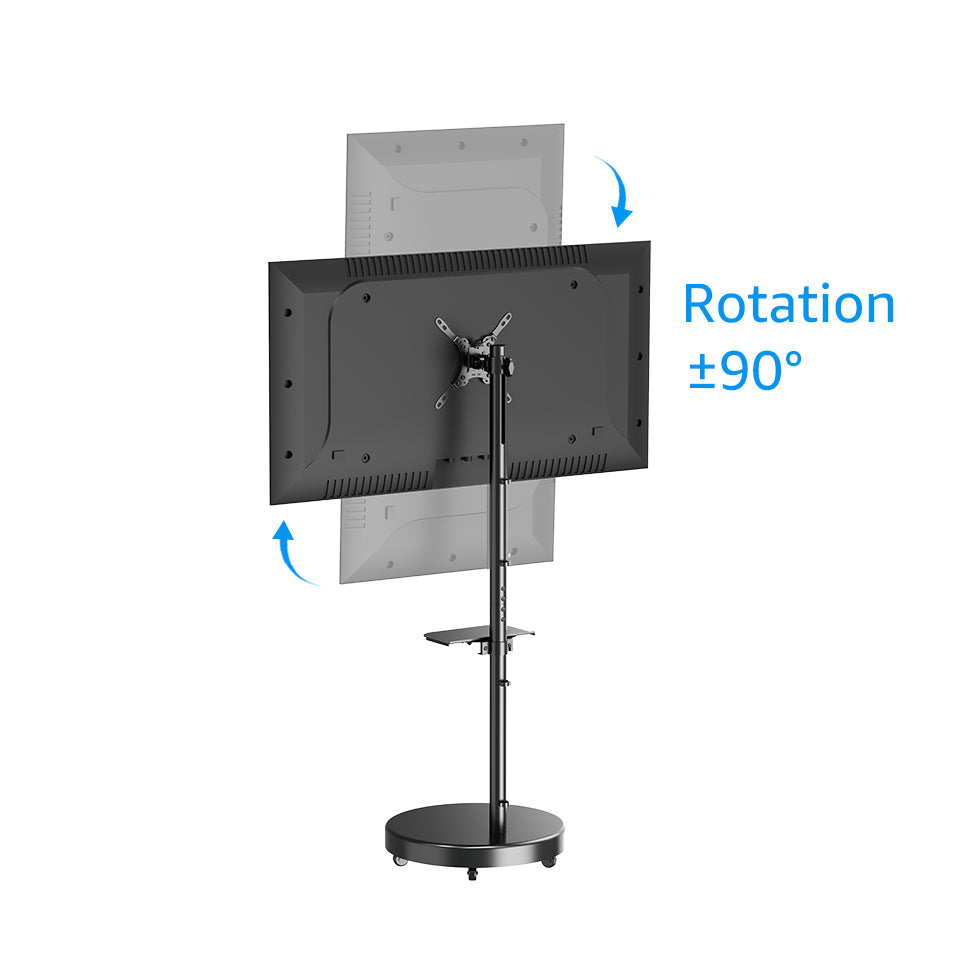 Mobile Monitor TV Base Stand Height Adjustable TV Trolley Cart for 17"-43" TVs MUT1101-A
