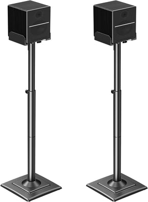 Freelift Universal Speakers Stands Pair 34" to 43.3" Height Adjustable Holds Bookshelf Speakers Satellite Speakers Up to 11LBS Cable Concealing 1 Pair Spring-Loaded Plate Extends to 10"