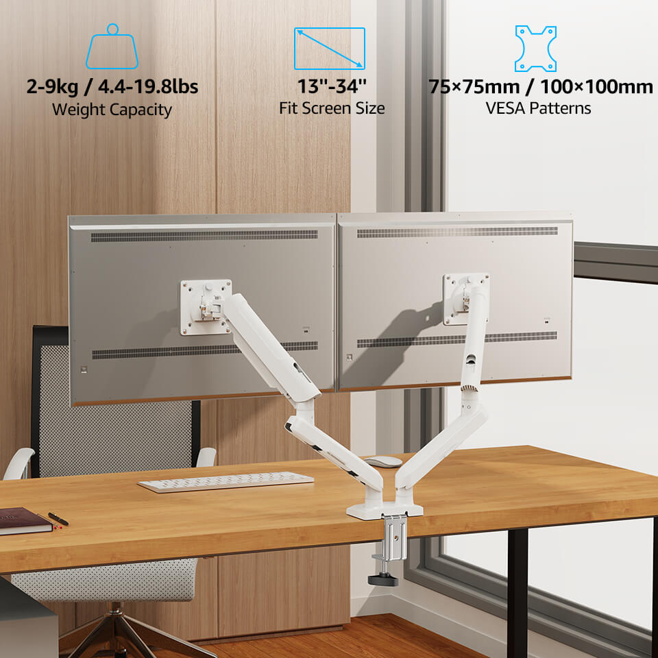Freelift Pro Dual Monitor Desk Mount for 13''-34'' Monitors MUA8012W