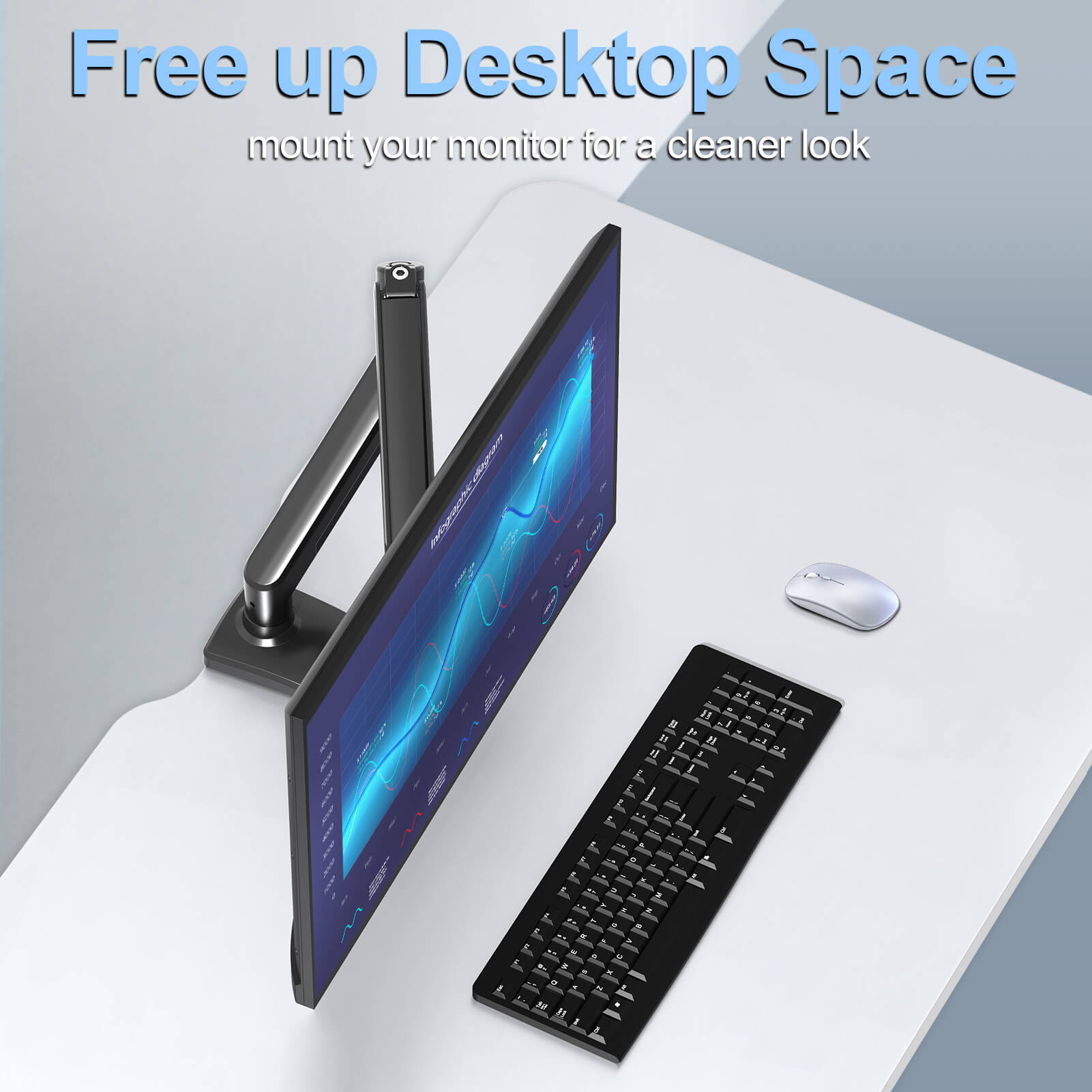 Single Monitor Desk Mount for Max 32'' Monitors MUA8005B