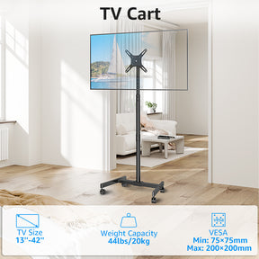 Height Adjustable Display Floor TV Stand Cart for 13''-42'' TVs MUT1119-S