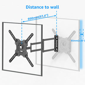 Full Motion Tv Mount Wall Bracket Long Arm for 20-55 Inch  V540