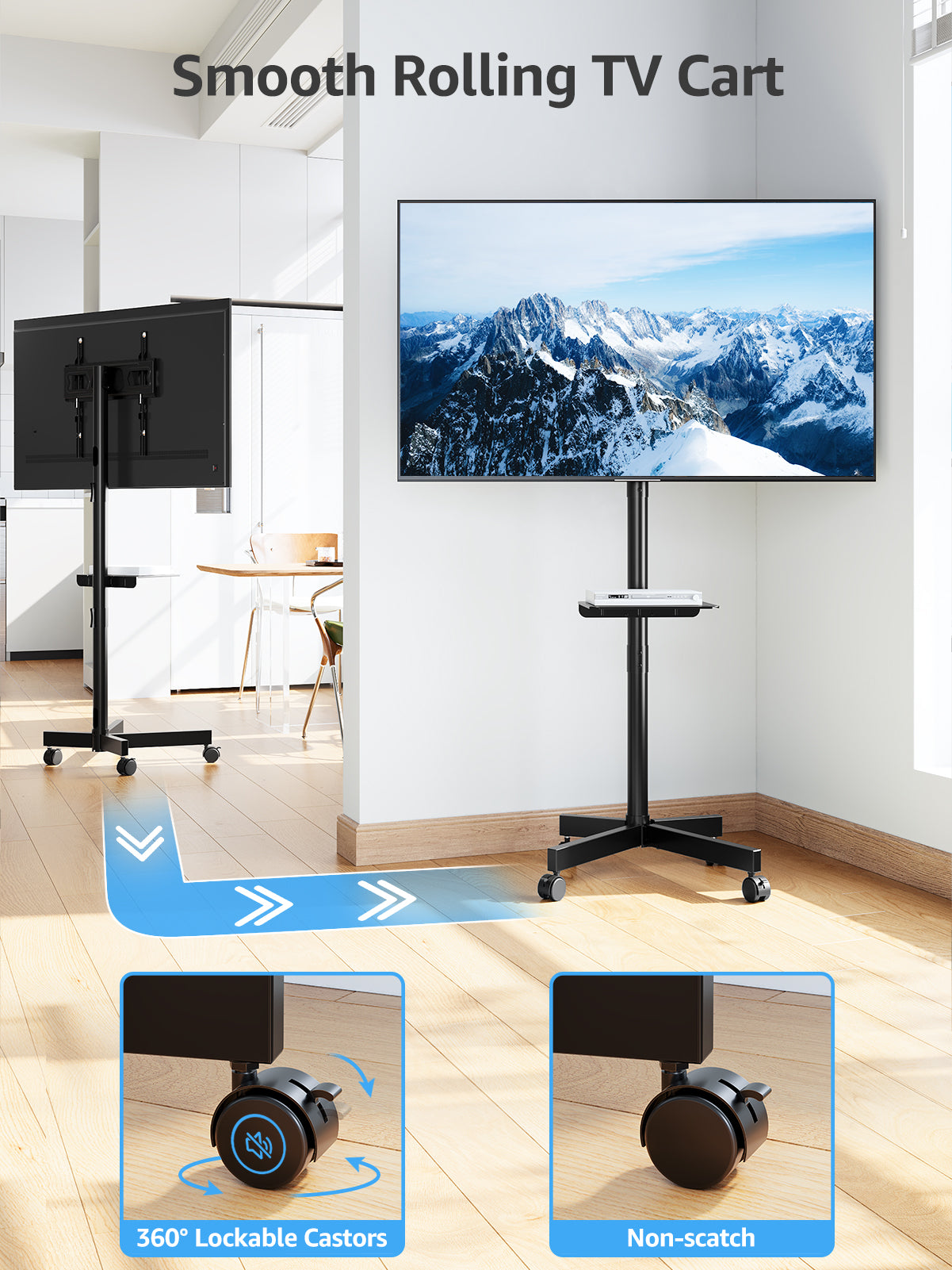 Mobile TV Cart Monitor Floor Stand for 14''-55'' TVs MUT1117