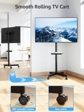Mobile TV Cart Monitor Floor Stand for 14''-55'' TVs MUT1117