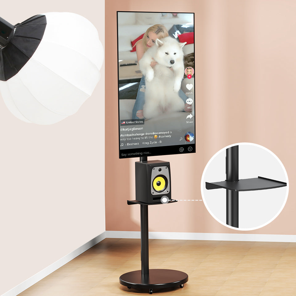 Freelift Monitor Floor Stand White/Black Bracket LCD TV Mount&Cart For Live With Pallet