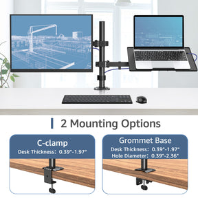 Laptop and Monitor Stand for 12''-17'' Laptop and Max 27'' Monitors MUA4002