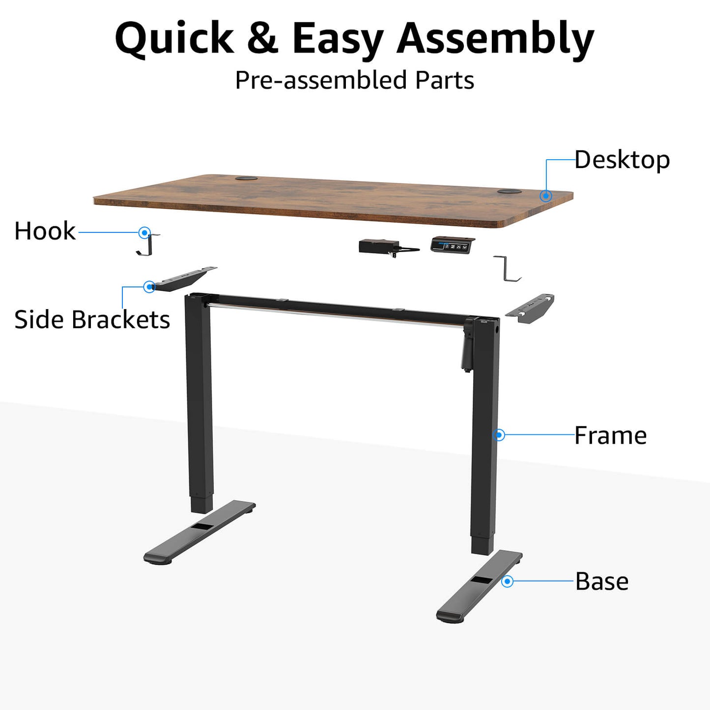 Height Adjustable Electric Standing Desk - MUD101