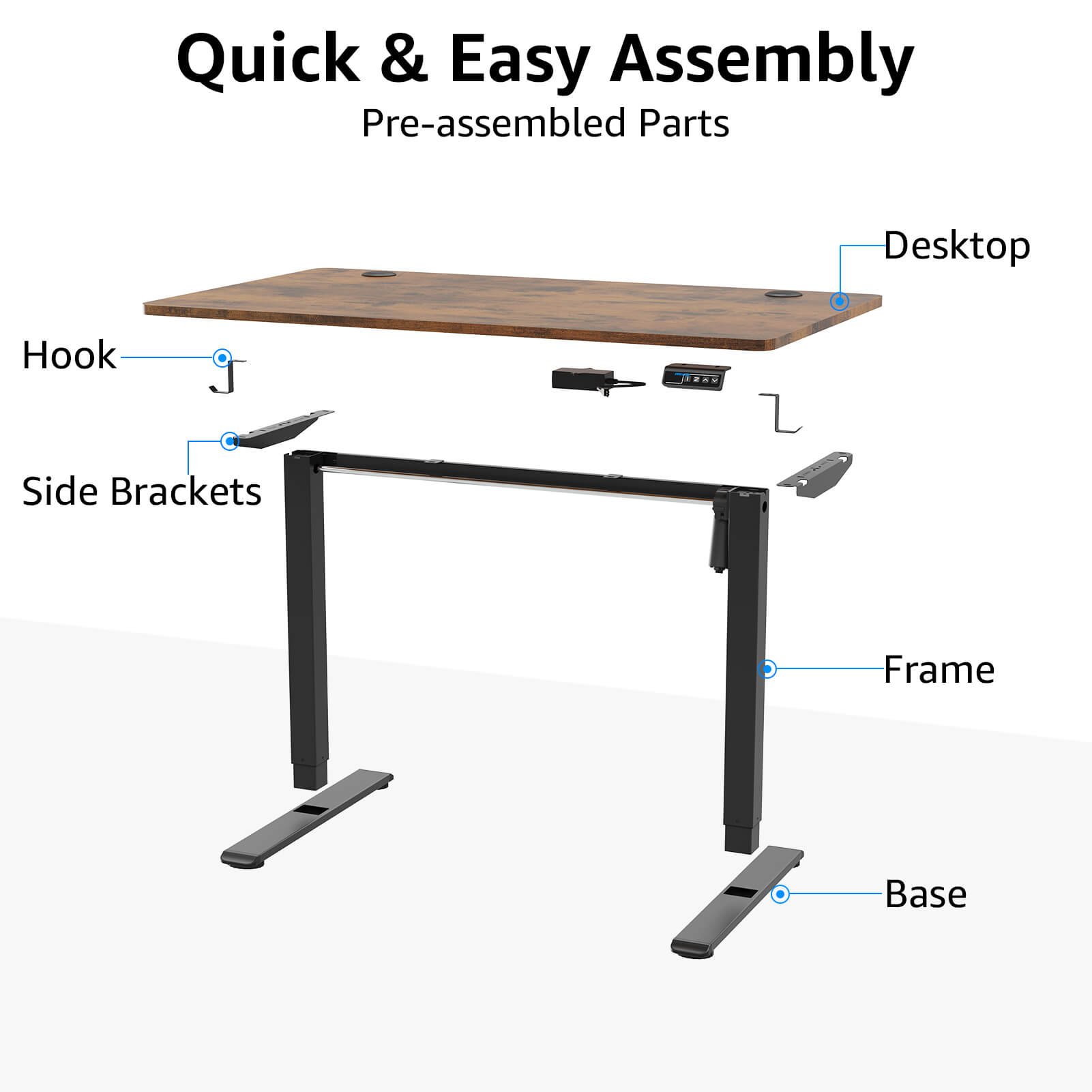 Height Adjustable Electric Standing Desk - MUD101
