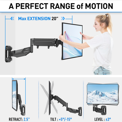 Full Motion Corner TV Wall Mount for 20''-55'' TVs MUT0037-B2