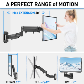 Full Motion Corner TV Wall Mount for 20''-55'' TVs MUT0037-B2