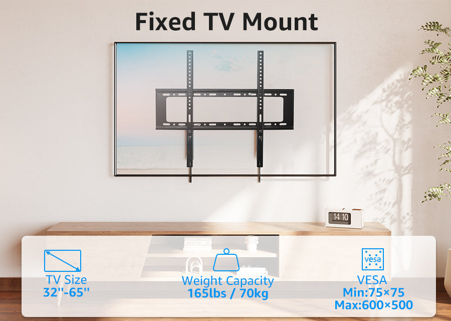Fixed Cold Rolled Steel TV Mount Wall Bracket for 32"-65" TVs MUT0103-F64