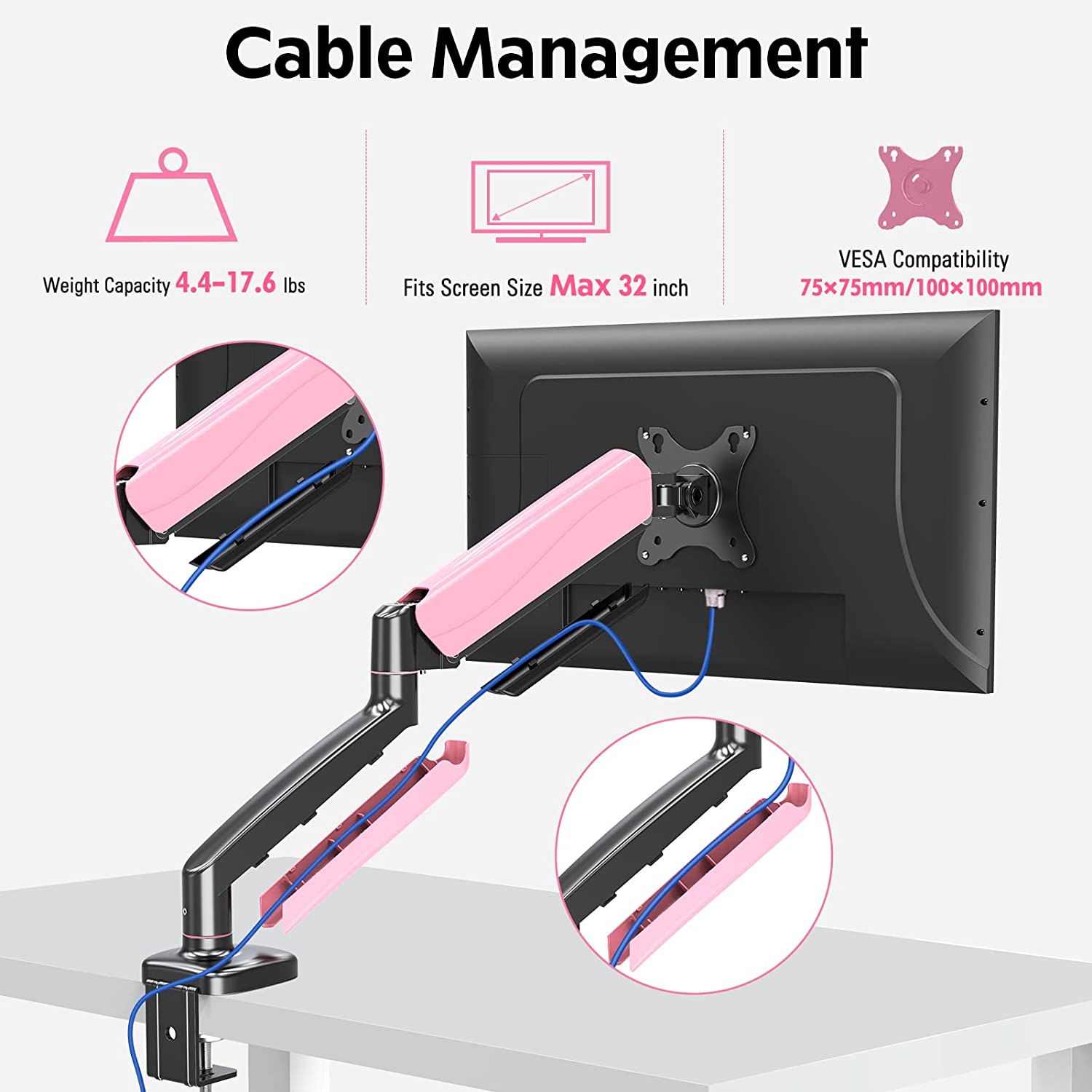 Single Monitor Desk Mount for 17''-32'' Monitors MUA6001