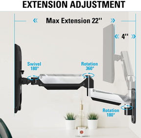 Single Monitor Wall Mount for Max 32'' Monitors MUA2001