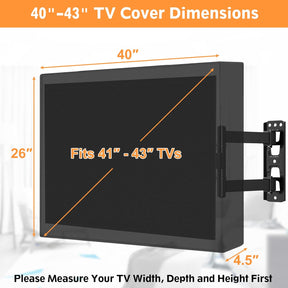 Freelift Outdoor TV Cover 41-43 Inches, Weatherproof TV Cover 600D Thick Fabric for Outside TVs with Remote Control Pocket, Waterproof and Dustproof TV Screen Protectors