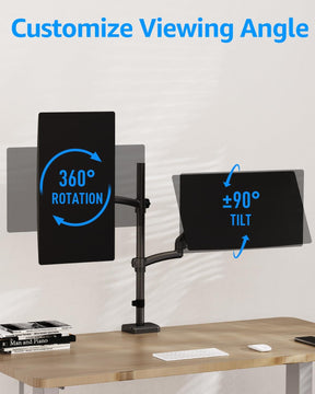Full Motion Dual Monitor Desk Mount for Max 32'' Monitors MUA6012