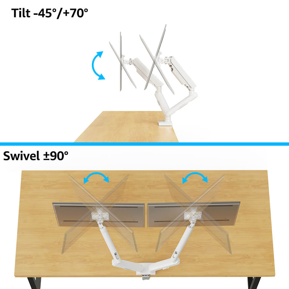 Freelift Pro Dual Monitor Desk Mount for 13''-34'' Monitors MUA8012W