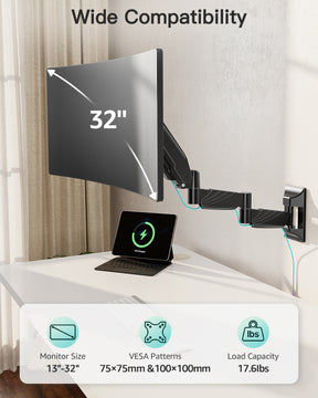 Rotate Swivel Computer Monitor Wall Mount for 13-32 Inch Monitors MUA2013-PR
