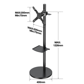 Freelift Monitor Floor Stand White/Black Bracket LCD TV Mount&Cart For Live With Pallet