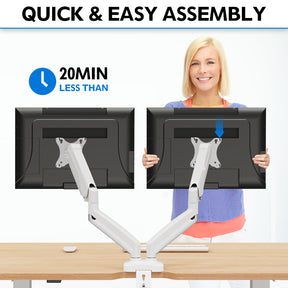 Dual Monitor Desk Mount for Max 32'' Monitors MUA0005-W