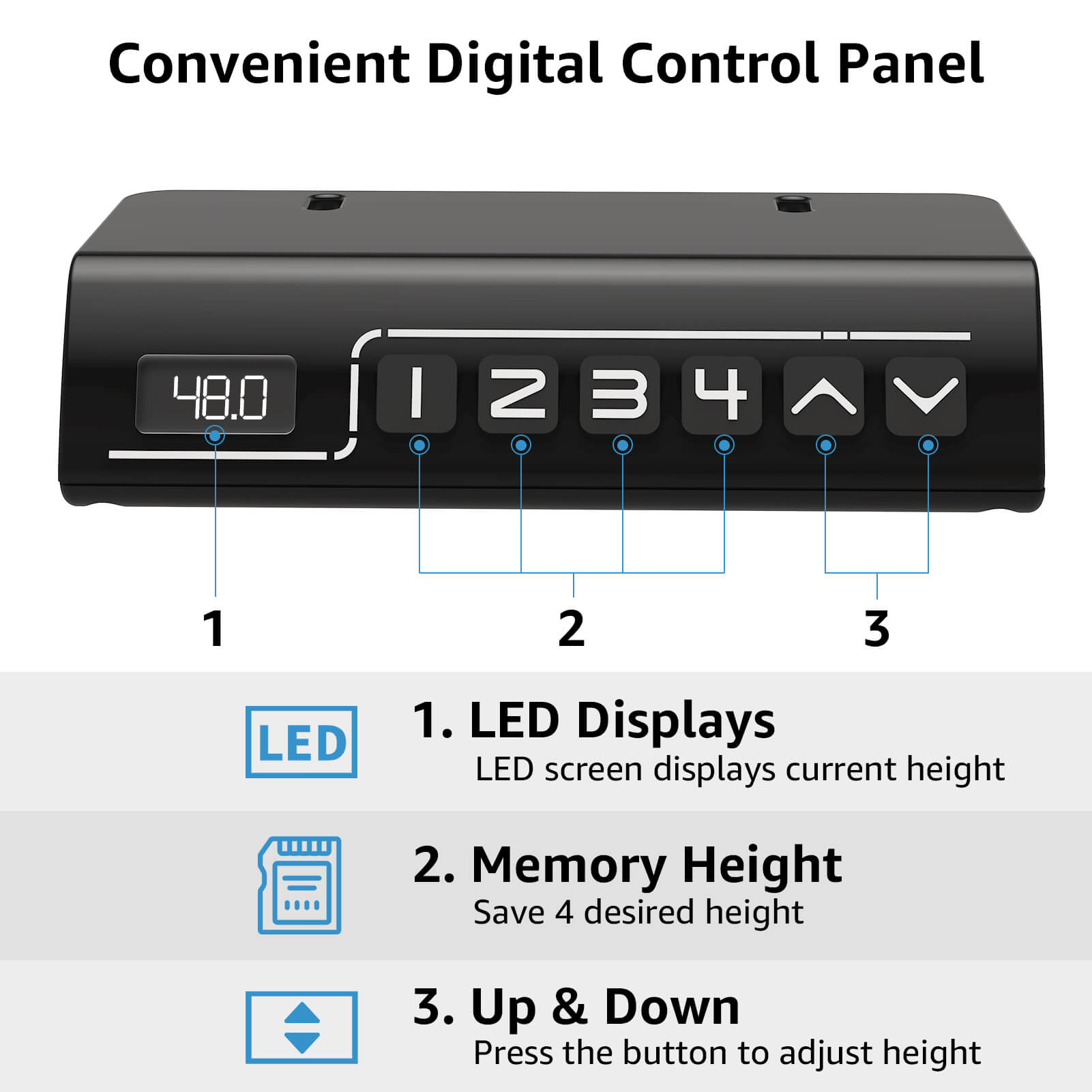 Standing Desk 74-120cm Height Adjustable Electric Computer Desk MUD321