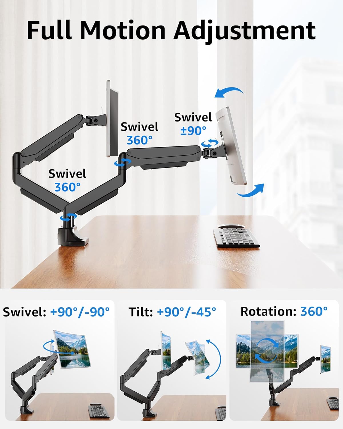 Dual Monitor Ultrawide Desk Mount for 17"-42'' Monitors MUA7012