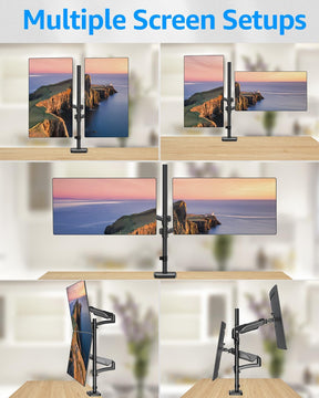 Full Motion Dual Monitor Desk Mount for Max 32'' Monitors MUA6012