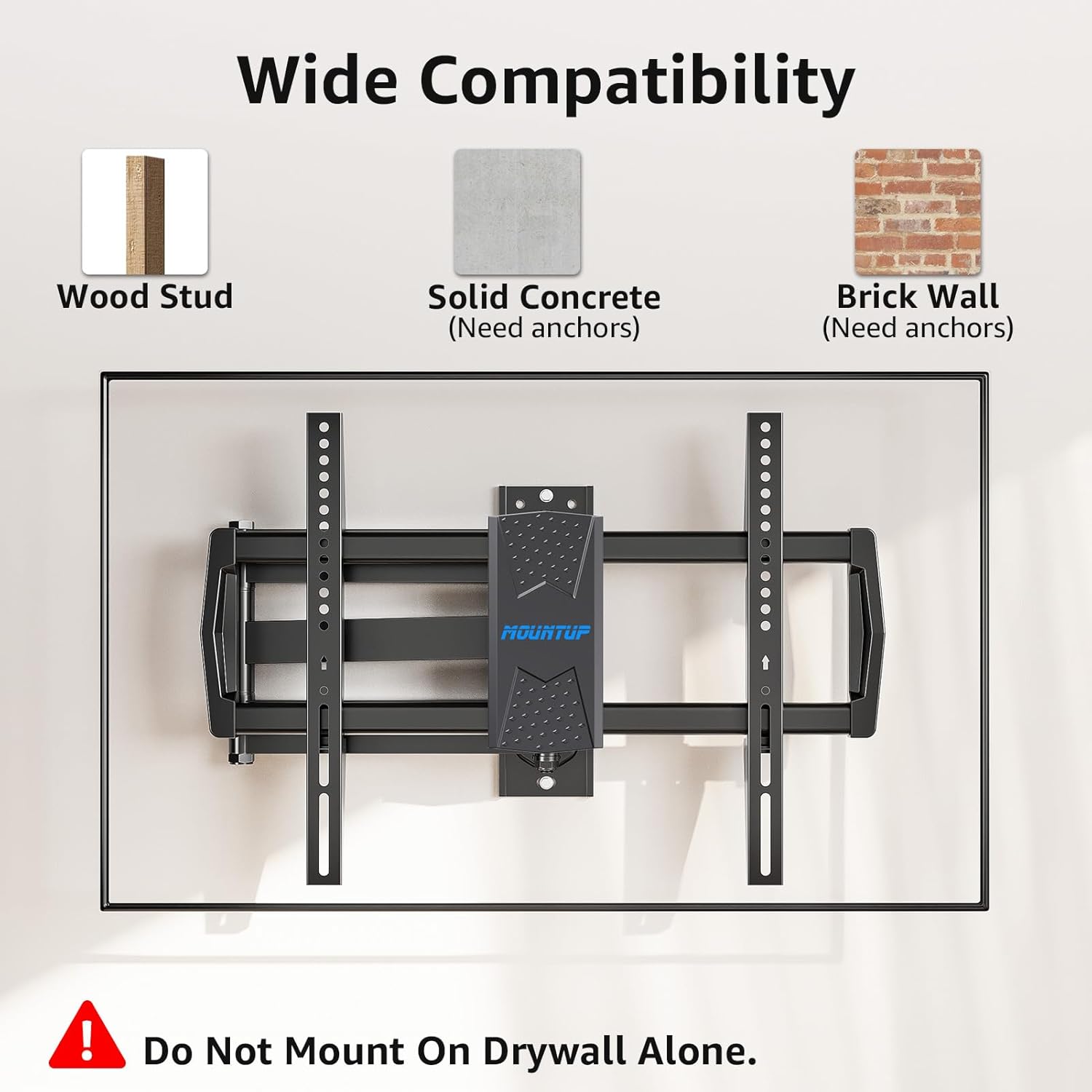Full Motion Long Arm Corner TV Wall Mount For 32"-75" TVs MUT0076