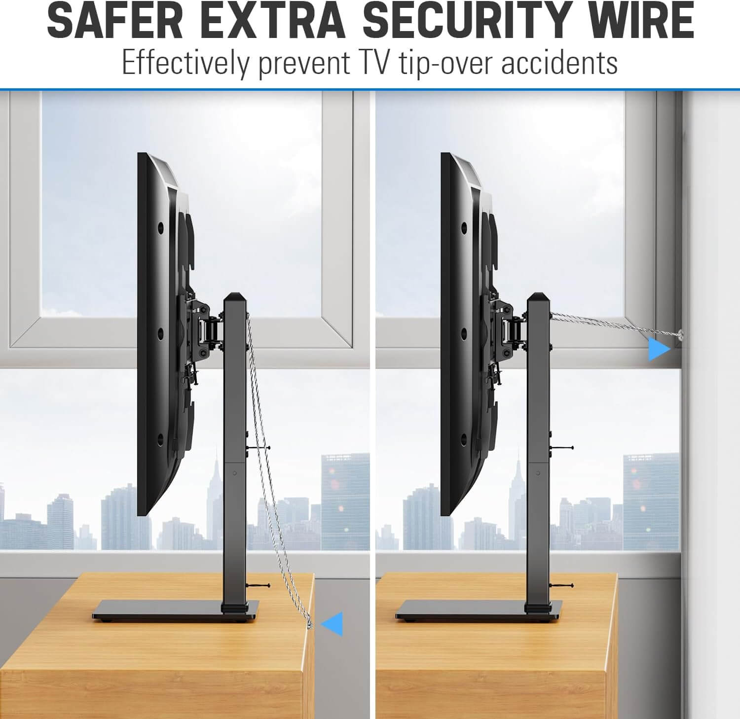 EconoMe Universal TV Stand, Table Top TV Stands for 37 to 65, 70, 75 Inch Flat Screen TVs, Height Adjustable, Tilt, Swivel TV Mount with Tempered Glass Base Hold up to 88lbs, Max VESA 600x400mm