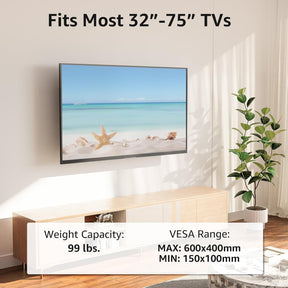 Full Motion Long Arm Corner TV Wall Mount For 32"-75" TVs MUT0076