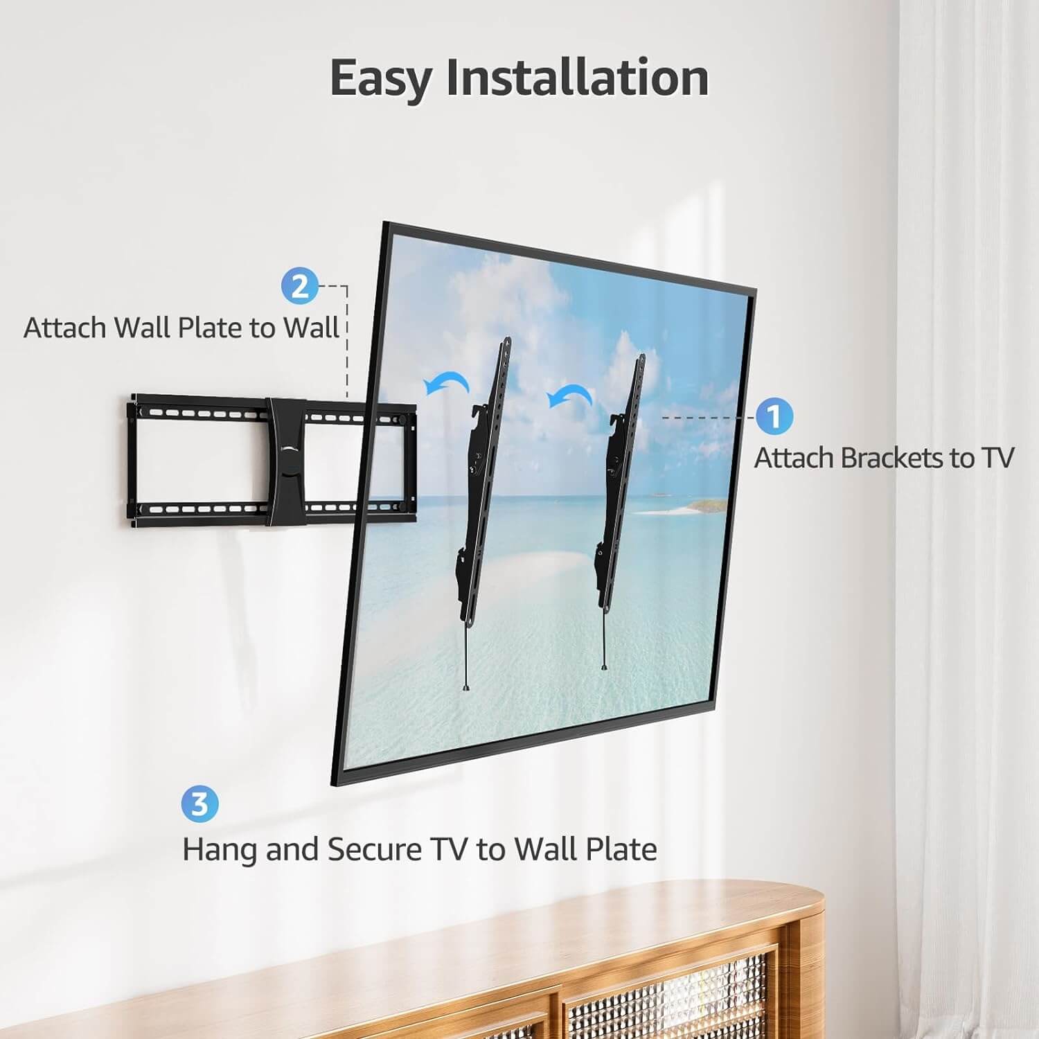 EconoMe UL Listed TV Wall Mount, Tilting TV Mount Bracket for Most 37-75 Inch Flat Screen/Curved TV Low Profile Wall Mount Saving Space Max VESA 600x400mm Hold up to 99 lbs Fit 16" 18" 24" Stud