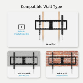 EconoMe UL Listed TV Wall Mount, Tilting TV Mount Bracket for Most 37-75 Inch Flat Screen/Curved TV Low Profile Wall Mount Saving Space Max VESA 600x400mm Hold up to 99 lbs Fit 16" 18" 24" Stud