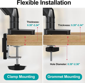 Freelift Laptop Stand Desk Mount, 2 in 1 Function Monitor Laptop Mount, Aluminum Laptop Arm Fits Max 17" Notebook and 32" Computer Screen, Single Monitor Mount with Laptop Tray, Holds up to 17.6lbs