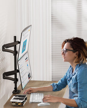 Full Motion Dual Monitor Desk Mount for Max 32'' Monitors MUA6012